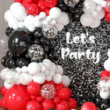 Qfdian  88pcs Red Black White Balloons Arch kit,for Student School Birthday Party Wedding Anniversary Graduation Christmas Decoration