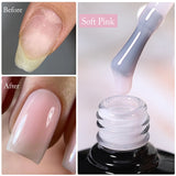 Qfdian 7ml Crystal Jelly Nude Rubber Base Gel Transparent Semi-permanent Varnish UV LED Construction Gel Nail Art Manicure