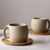 Qfdian Ceramic Coffee Cups and Saucers Simple Water Cup 220ml Breakfast Milk Oat Drink Mug Exquisite Afternoon Tea Coffee Cup Birthday