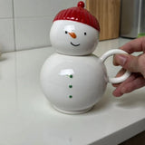 Qfdian  Snowman Ceramic Soy Sauce Vinegar Pot Bottle Kitchen Seasoning Bottle Oil Bottle with Lid Kitchens Accessories Christmas Gifts