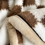 Qfdian  Checkerboard Grade A Half-sides Fleece Keep Warm Blanket Autumn Winter Warmth Throw Blankets for Sofa Napping Shawl Blanket Cozy