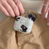 Qfdian cartoon lovely black cat soft earphone case cute pendant for apple airpods 2 3 pro 2nd wireless bluetooth charging box capa fall