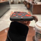 Qfdian  Cute Strawberry Pattern Phone Case For iPhone 16 15 14 13 12 11 Pro Max Mini X XS SE 7 8 Plus 16E Shockproof Non-Slip Soft Cover