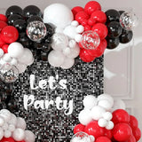 Qfdian  88pcs Red Black White Balloons Arch kit,for Student School Birthday Party Wedding Anniversary Graduation Christmas Decoration
