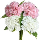 Qfdian 4 pcs Hydrangea Artificial Flowers Real Touch Latex Artificial Hydrangea for Wedding Bouquet Party Home Decor