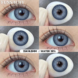 Qfdian  1 pair Green Color Series Contact Lenses for Eyes Natural Blue Lenses Eye Makeup Beauty Pupils Yearly Use Cosmetics Len