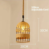 Qfdian  Spain Sisal Hemp Rope Pendant Light Ceiling Lamp Lustre Hanging Chandelier Iron Hand Braiding Rustic Retro for Dining Room Decor