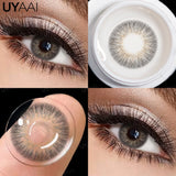 Qfdian  Contact Lenses Gray Cosmetic Eyes Colored Lens Natural Pupils Black Makeup Colored Pupils Beauty Black lenses Woman Makeup