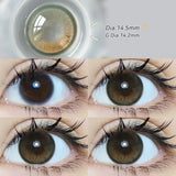 Qfdian  2pcs Gradient Green Contact Lenses Natural Color Pupils Coffee Pearl Lenses Makeup Color Eye Lenses Brown Lens Gray Lens
