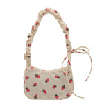 Qfdian  Women Summer Kawaii Cute Strawberry Print Shoulder Bags Fashion Y2k Aesthetic Casual Underarm Bag Japanese Fairy Sweet Handbags