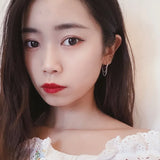 Silver Colour Double Layer Chain Tassel Hoop Earrings For Women INS Popular Cold Style Women Fashion Jewelry New