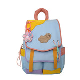 Qfdian 2025 new women Patchwork Contrast Color schoolbags High-capacity student travel bags fashion Y2k Aesthetic All Match Backpacks