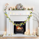 Qfdian  Spring Eggs Easter Eggs Wreath Rattan Creative Artificial Garland Hanging Pendants Front Door Porch Farmhouse Home Holiday Decor