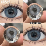 Qfdian Korean Hot Sale Colored Contact  Lenses with Myopia Degree Grade 0.00- 8.00 Blue Green Beauty Pupilentes KSSEYE 2Pcs Soft Lens