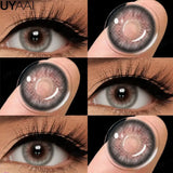 Qfdian  Contact Lenses NEW Color Contact Beauty Eye Color Lenses Colorcon Water Light Brown Eye Lenses Gray Natural Contact Lenses