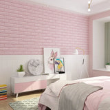 Qfdian  3D Soft Foam Self Adhesive Wallpaper PVC Waterproof For Home Decoration Peel and Stick 70CMx10M Home Decoration Essential