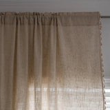 Qfdian Curtains for Living Room Luxury Beige Tassel Crochet Blackout Curtains 1Panels Semi-Sheer Rustic Boho Bedroom Home Decoration
