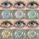 Qfdian  1pair Natural Color Contact Lenses for Eyes Blue Eye Lens Gray Lenses Fashion Korean Beauty Pupils Yearly Makeup Lens