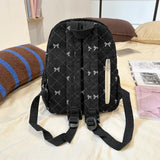 Qfdian Corduroy Small Backpack for Girls, Fashionable and Versatile, Cute Bow Tie Small Backpack, Simple Backpack