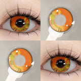 Qfdian   Anime Cosplay Colored Contact Lenses  Red Lens Blue Pupils Halloween MakeUp Beauty Women Cosplay Colorful Lenses