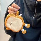 Qfdian Cartoon Toast Bread Plush Toys Children Coin Purse Earphone Bag Coin Key Bag Doll Bag Pendant Birthday