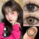 Qfdian 1 pair Colorcon Contact Lenses for Eyes Black Lenses Beautiful Cosmetic Pupil Blue Lenses Big Eyes Contacts Lens Yearly