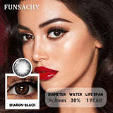 Qfdian  1Pair New Colored Contact Lenses for Eyes Big Black Eye Lens Natural Yearly Cosmetics Beauty Women Men Pupils Fast Ship