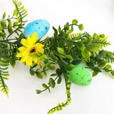 Qfdian  Spring Eggs Easter Eggs Wreath Rattan Creative Artificial Garland Hanging Pendants Front Door Porch Farmhouse Holiday Home Decor
