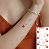 Qfdian  Waterproof Temporary Tattoo Sticker Black Hand Drawn Heart Design Body Art Fake Tatto Flash Tatoo Finger Wrist Ankle Female