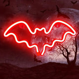 Qfdian  Halloween Ghost Shaped LED Neon Light USB Rechargeable Battery Powered Night Lamp for Wall Window Door Decor Romantic Atmosphere