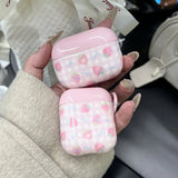 Qfdian Sweet Pink Strawberry Grid  Pattern Cute Transparent Fruit Pendant Earphone Protection Case For AirPods 1 2 3 4 Pro 2 Soft Cover
