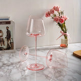 Qfdian  Pink Crystal Wine Glasses Slanted Mouth Goblets  Ideal Valentine'S Day Gift Bars & RestaurantsDay Wine Wine Glasses for Couples