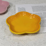 Qfdian Plum Blossom Small Plate 5.5Inches 14cm Rainbow Sauce Plate Flower Shaped Pet Gradual Spike Bone Plate Tableware Ceramic Dishs