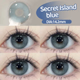Qfdian  2PCS Myopia Beauty Colored  Contact Lenses Purple Halloween Makeup Lens Fashion Pupils Big Eye Lenses Natural Blue Lense
