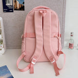 Qfdian Korean Chic Kawaii Cat Schoolbags High-capacity Y2k Aesthetic Students Backpacks Transparent Preppy Women Casual Travel Ita Bags