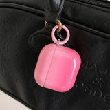 Qfdian New Gradient Pink Gloss Smooth Soft Silicone Case With Keychain For Apple AirPods Pro 2 3 4 1 Wireless Bluetooth Earphone Cover