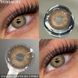 Qfdian  2pcs Blue Color Contact Lenses for Eyes High Quality Brown Natural Lens Green Pupils Korean Soft Lens Cosmetic Yearly