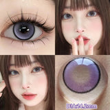 Qfdian  2pcs Myopia Color Contact Lenses for Eyes with Prescription Beauty Pupils Makeup Eye Color Lenses Fashion Blue Lenses
