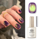 Qfdian 10ml/15ml Guava Green Cat Magnetic Gel Shine  Glitter Semi Permanent Soak Off UV Varnish Nail Supplies