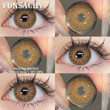 Qfdian  1Pair New Brown Contact Lenses Beauty Fashion Pupils Eye Color Lenses Colored Contact Eye Lenses Yearly Cosmetic Pupils