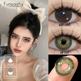 Qfdian   1 pair Colorcon Contact Lenses for Eyes Black Lenses Beautiful Cosmetic Pupil Blue Lenses Big Eyes Contacts Lens Yearly