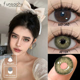 Qfdian 1 pair Colorcon Contact Lenses for Eyes Black Lenses Beautiful Cosmetic Pupil Blue Lenses Big Eyes Contacts Lens Yearly
