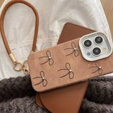 Qfdian Plating Shockproof Cover for iphone 13 14pro 16 15 pro max 15promax 16pro 14 rope ins bowknot 3d bead autume leather phone case
