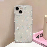 Qfdian Aesthetic Cute Flower Phone Case For iPhone 14 15 Pro 13 12 16 11 Pro Max Plus 12 Mini Slim Silky Skin Matte Flower Back Cover
