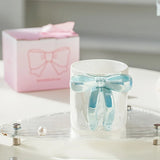 Qfdian  Ceramic Coffee Mug Ribbon Bow Handle Coffee Cup Cute Cups Aesthetic with Pink Bow Gift Box Packaging Gift for Friend