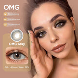 Qfdian 0~-6.00）Natural Colored Contact Lenses with Prescription Myopia Lenses with Degree Brown Lenses Gray Pupils Fast Shipping