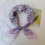 Qfdian  Printed fresh and sweet childlike style small square scarf for women spring and autumn new neck scarf sun protection scarf