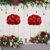 Qfdian  30CM Artificial Flower Table Centerpiece Wreath Party Wedding Backdrop Decor Road Lead Floral Ball Rose Hydrangea Gypsophila