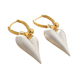 Qfdian  Textured Heart Hoop Earrings Geometry Love Pendant Metal Filigree Earrings Round Ball Women Accessories Hearts Earringdrop Women