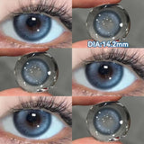 Qfdian  2PCS New Gray Prescription Contact Lenses Fashion Pupils Cosmetics Eye Color Lenses Myopia Colored Contact Lenses Brown